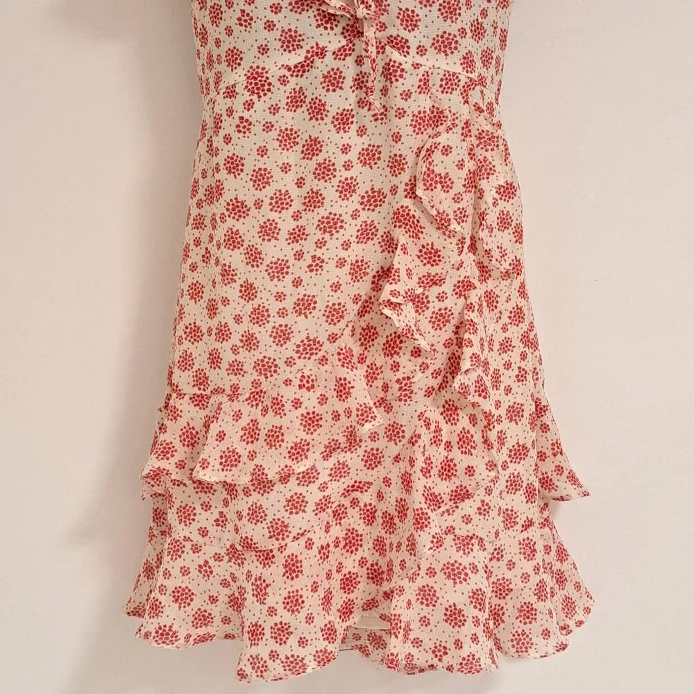 Princess Polly Women's White and Red Ruffled Mini Dress Misses Size 0 - Picture 6 of 11